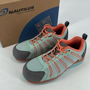 Nautilus N1790 Women's Composite Toe Athletic Safety Work Shoes Blue Orange 11